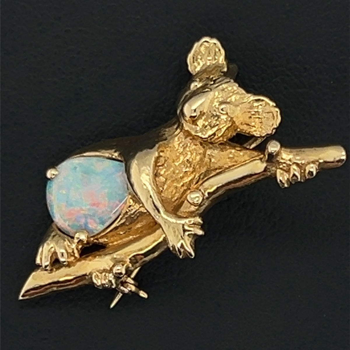 18ct Gold Solid Opal Koala Brooch (gbkoala)