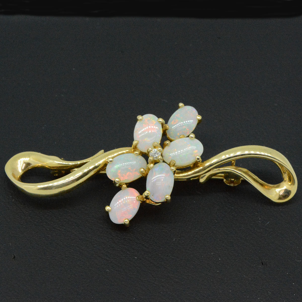 18ct yellow gold brooch with diamond (br7815)