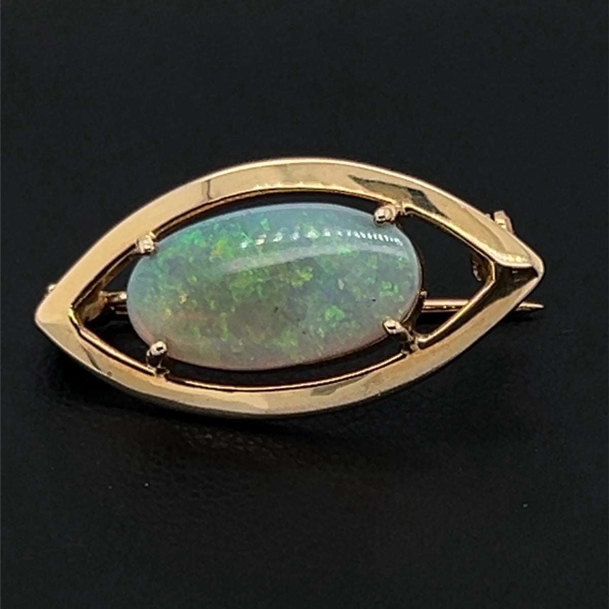 14ct Gold Solid Opal Brooch (sbroc78)