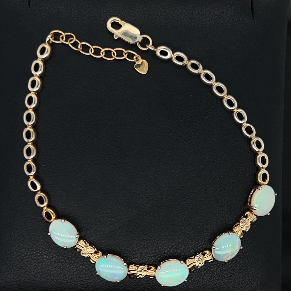 Gold Plated Solid Crystal Opal Bracelet (gpsb7487)