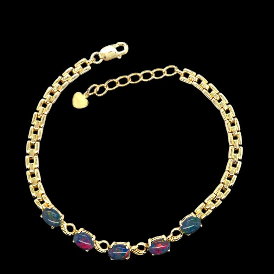 Gold Plated Triplet Opal Bracelet (gptbr710)