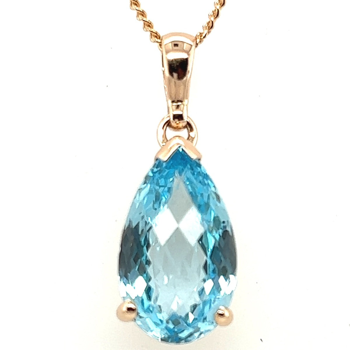 9ct Gold Blue Topaz Pendant (btpen100)