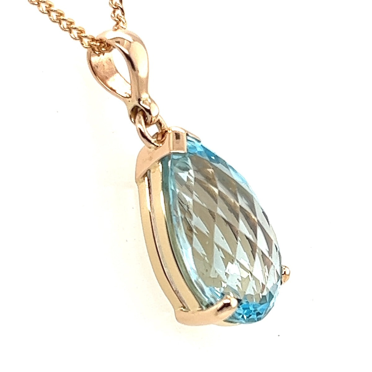 9ct Gold Blue Topaz Pendant (btpen100)