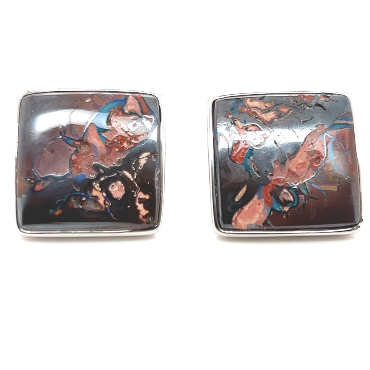 Sterling Silver Boulder Opal Cufflinks (ssbcuf15)