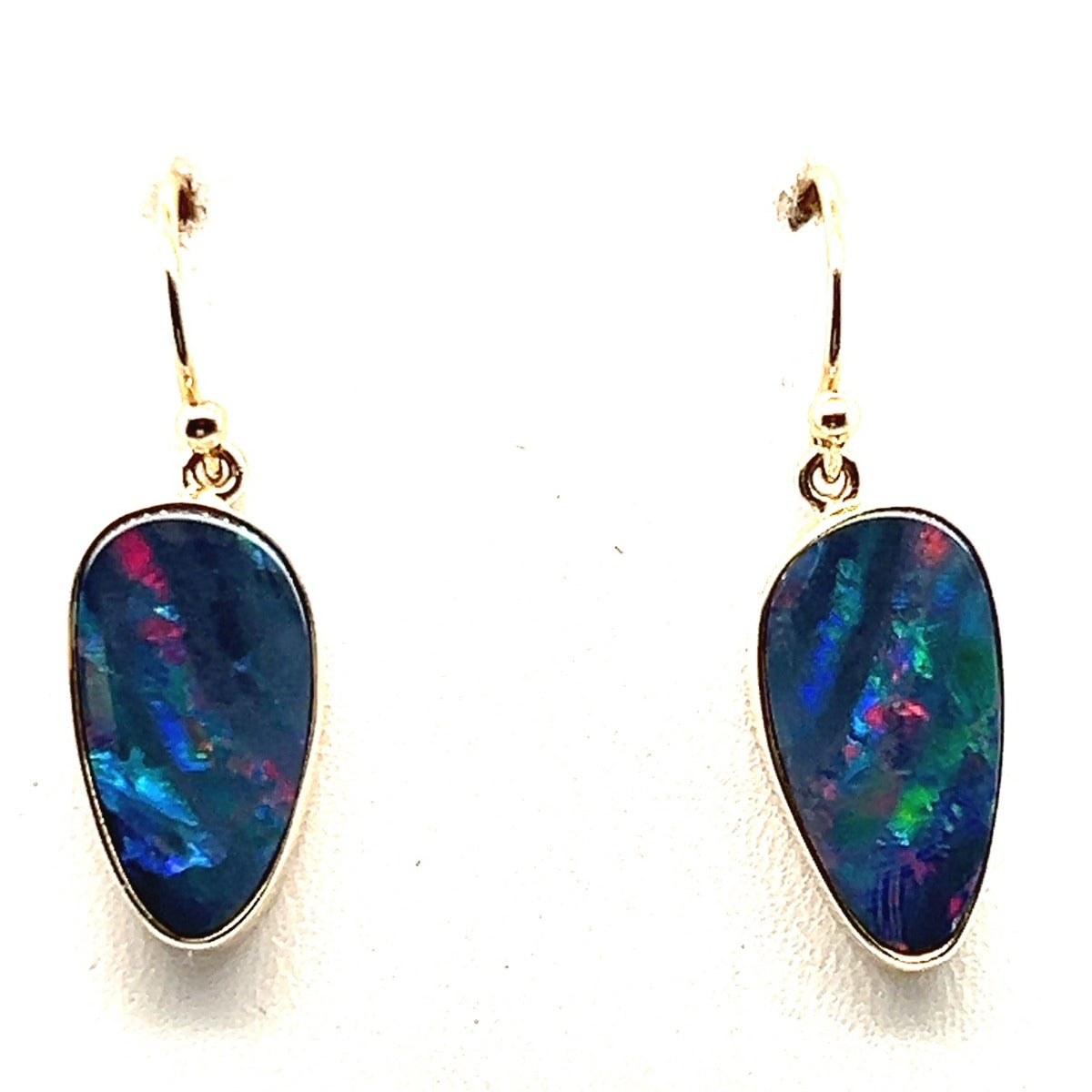 9ct Gold Doublet Opal Earrings (de103)