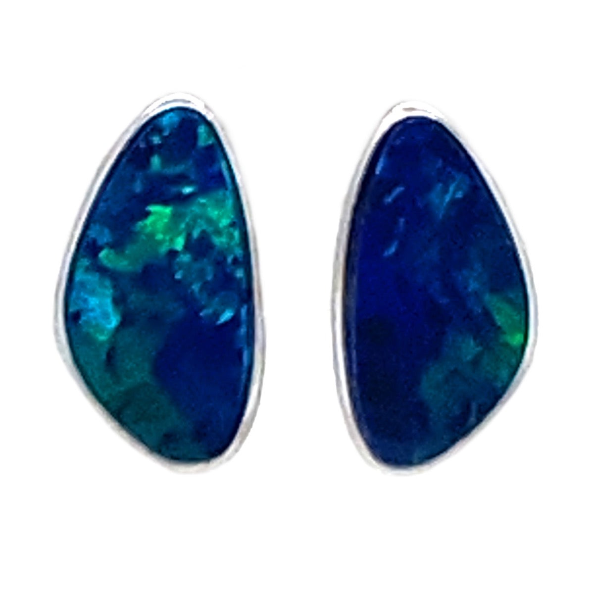 Sterling Silver Doublet Opal Studs (DE2005)