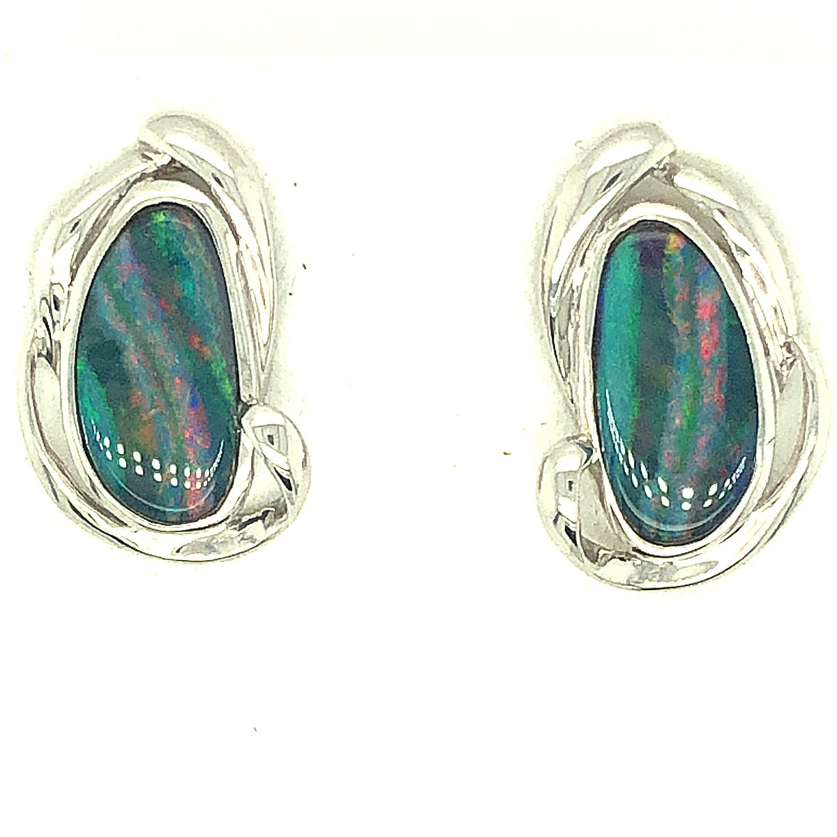 Sterling Silver Doublet Opal Earrings (ssde371)