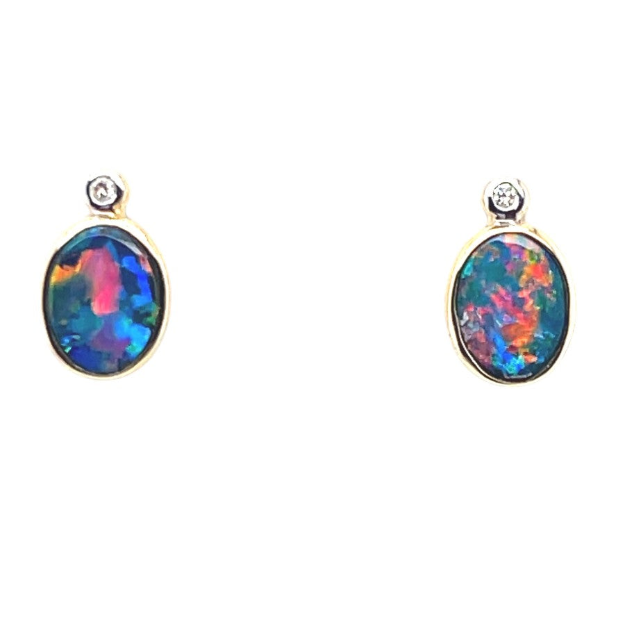 14ct Doublet Opal earrings (de420)