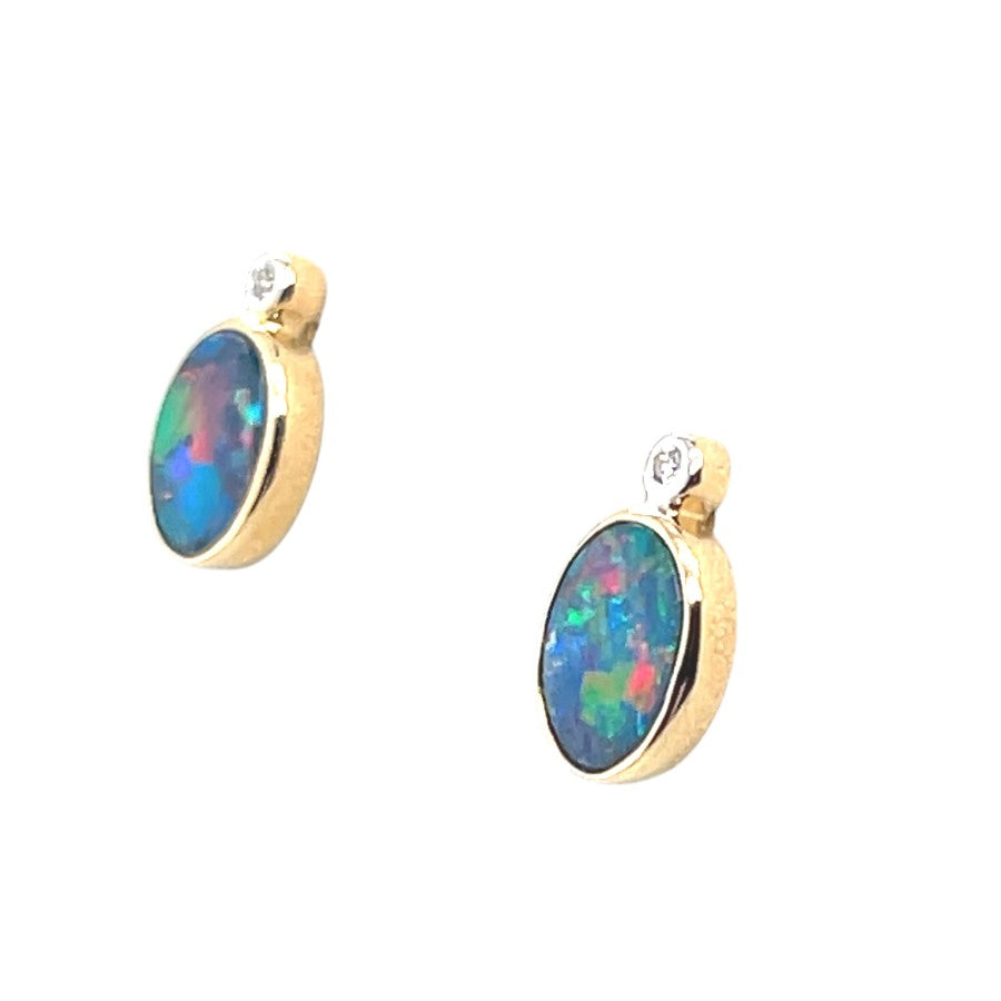 14ct Doublet Opal earrings (de420)