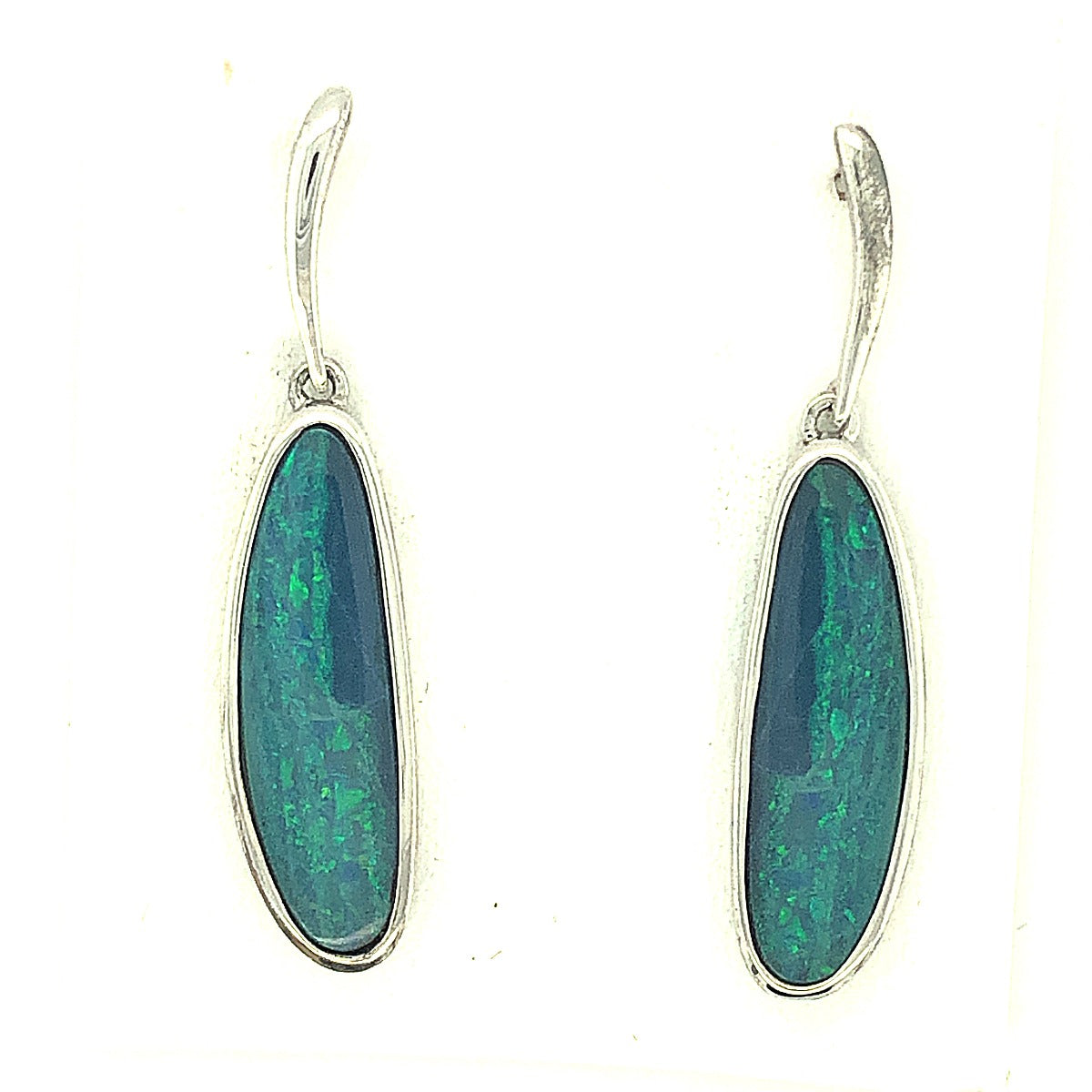 Sterling Silver Doublet Opal Drop Earrings (ssde24)