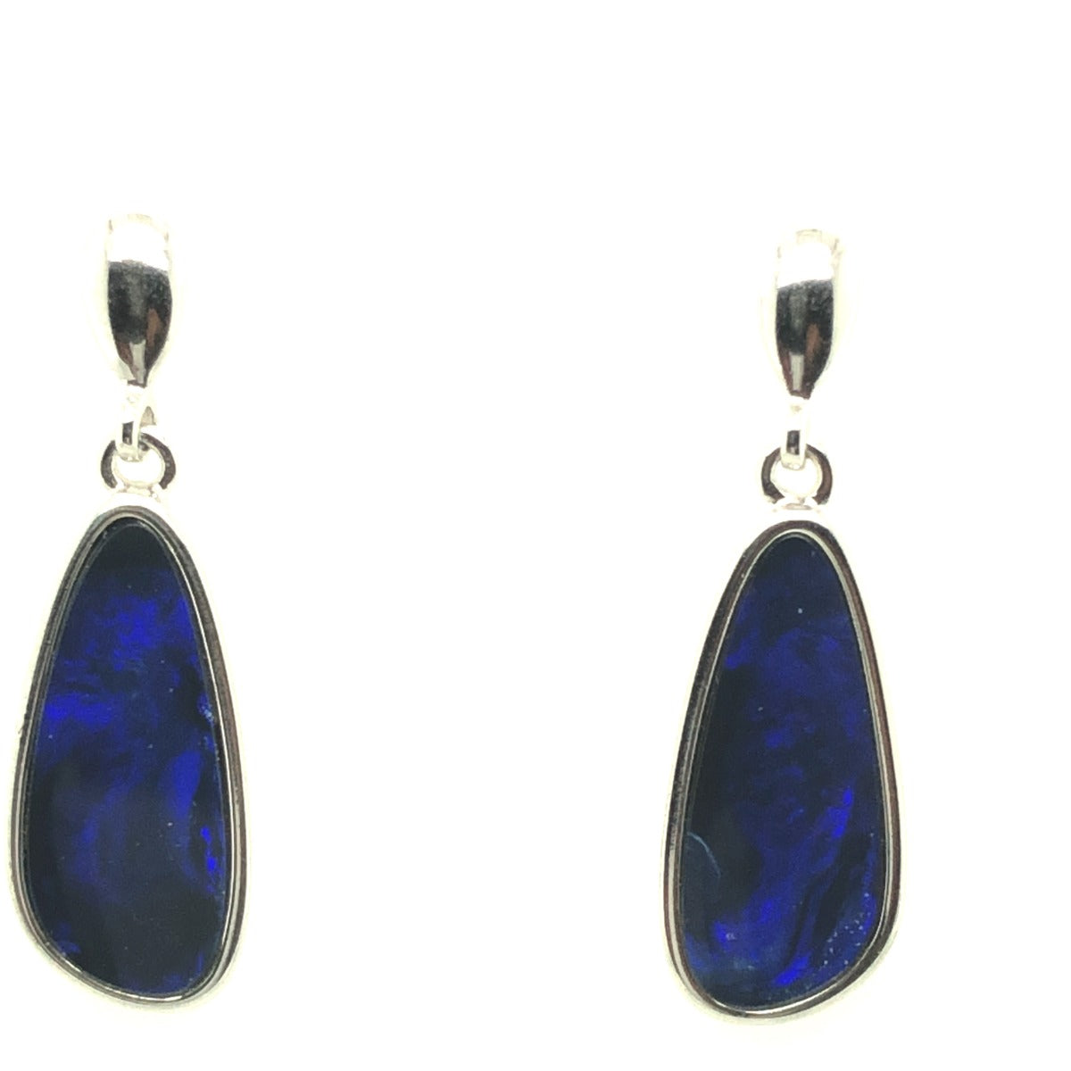 Sterling Silver Drop Doublet Opal Earrings (ssde6)