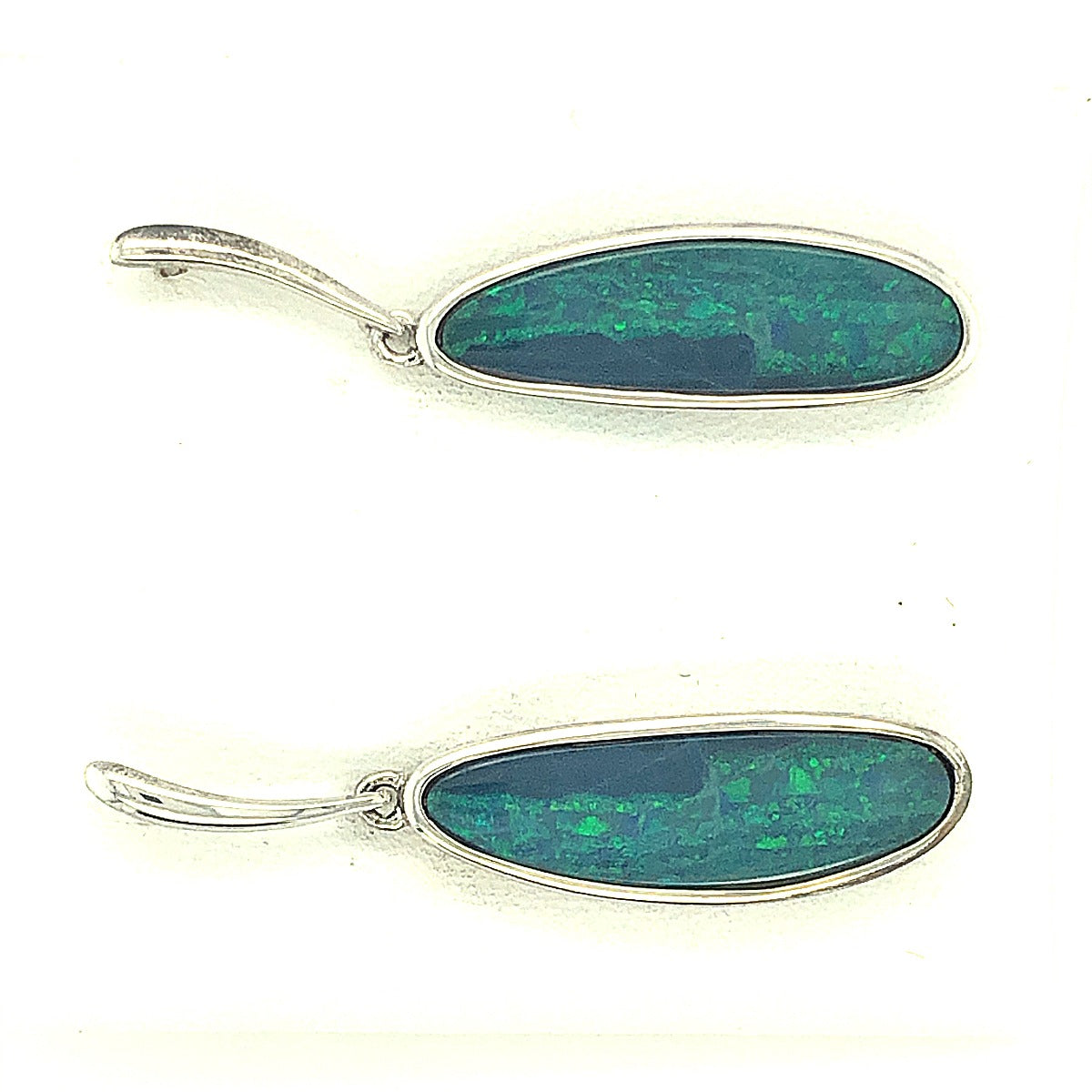 Sterling Silver Doublet Opal Drop Earrings (ssde24)