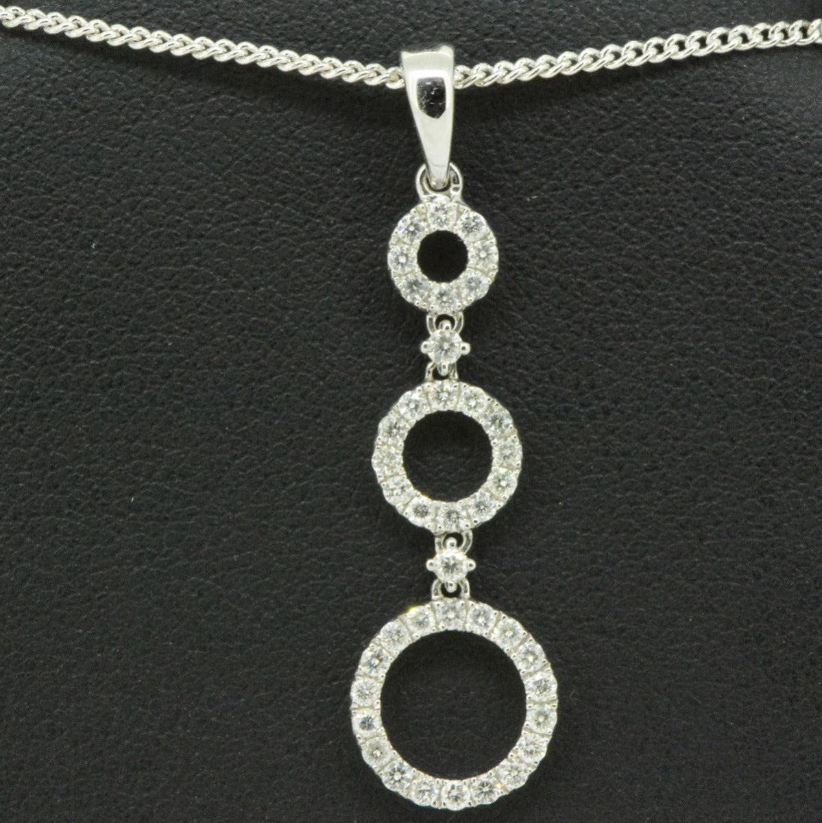 0.46ct Triple Circle Diamond Pendant Set in 18ct White Gold