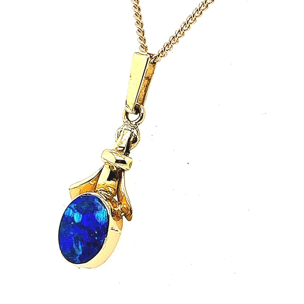 14ct Gold Doublet Opal Pendant (dp102)