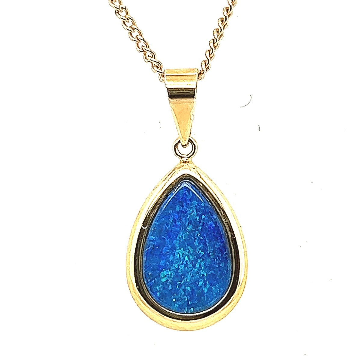 14ct Gold Doublet Opal Pendant (dp236)