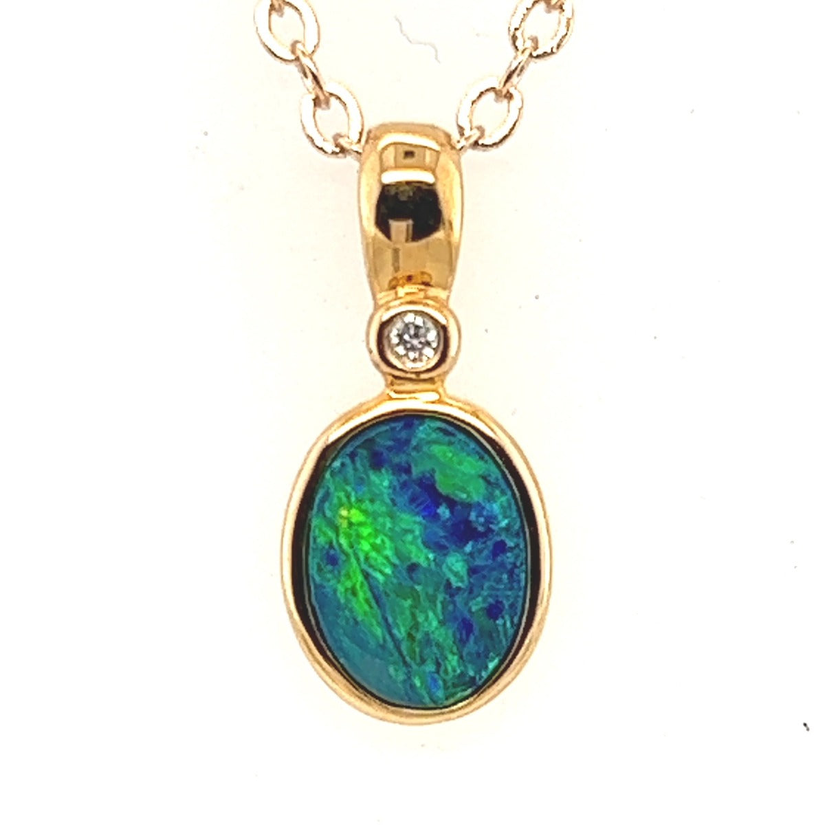 14ct Gold Doublet Opal Pendant (dp321)