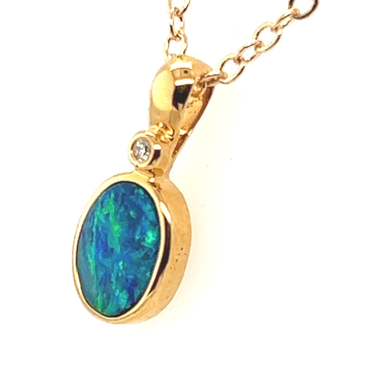 14ct Gold Doublet Opal Pendant (dp321)