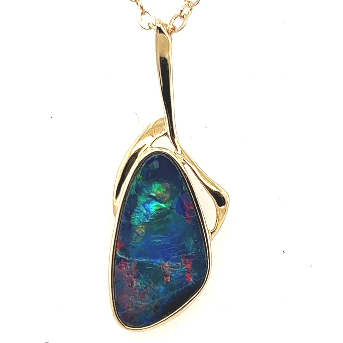 14ct Gold Doublet Opal Pendant (dp331)