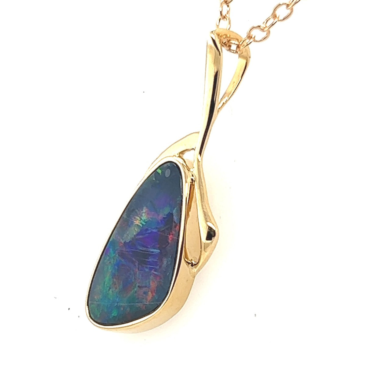 14ct Gold Doublet Opal Pendant (dp331)