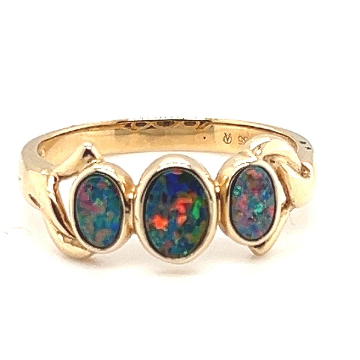 14ct gold doublet opal ring (dr3)