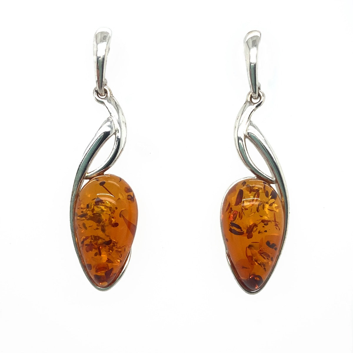 Sterling Silver Amber Earrings (SAE1003)