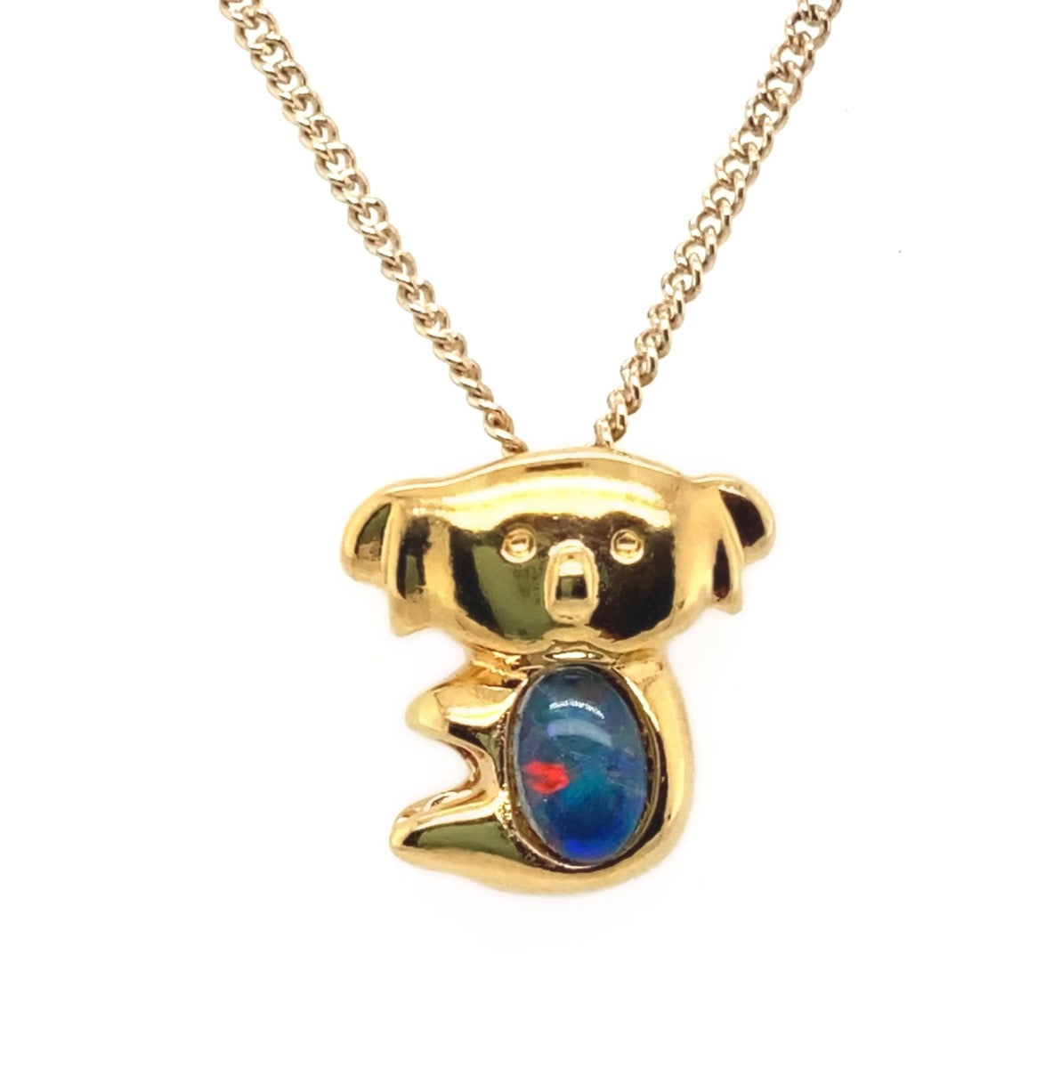 Gold Plated Triplet Opal Koala Pendant