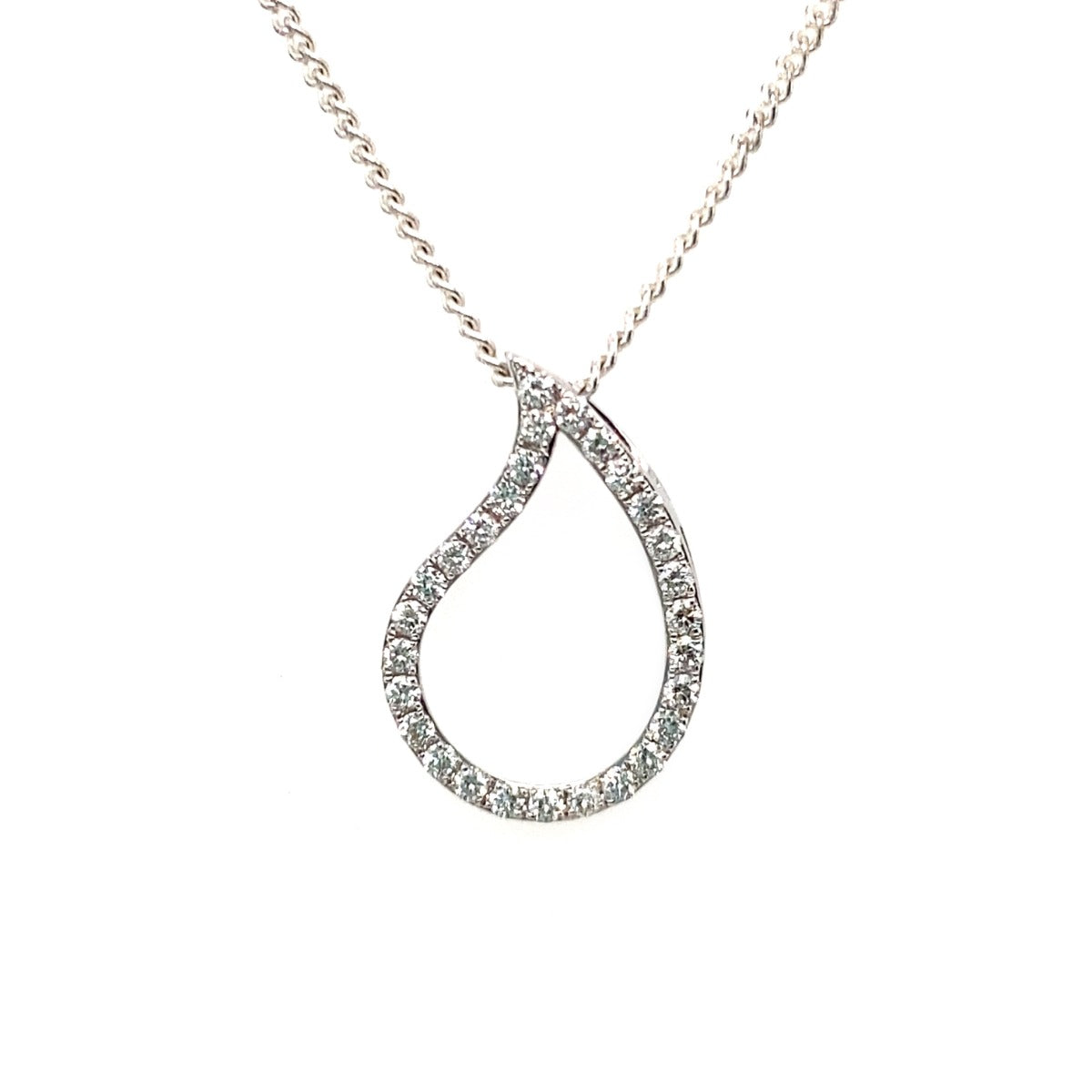 18ct Diamond Water Drop Pendant