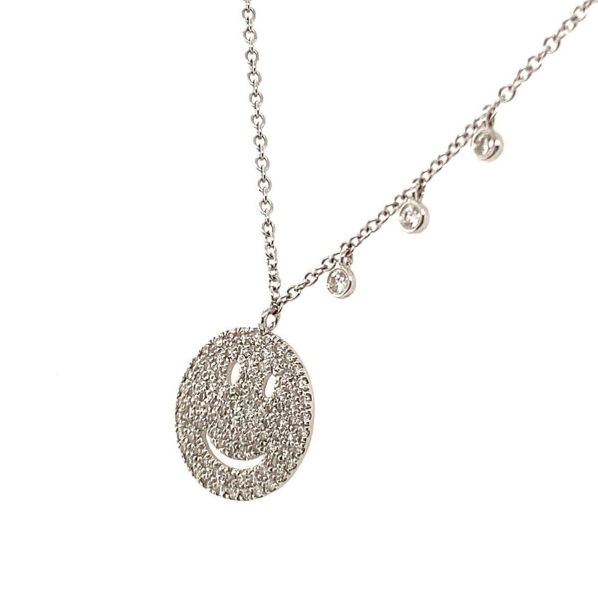 14ct Smiley Face Diamond Necklace