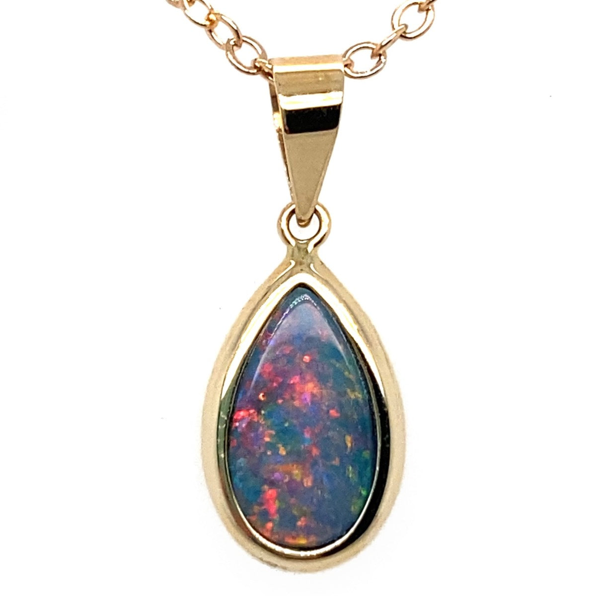 14ct Gold Doublet Opal Pendant (dp346)