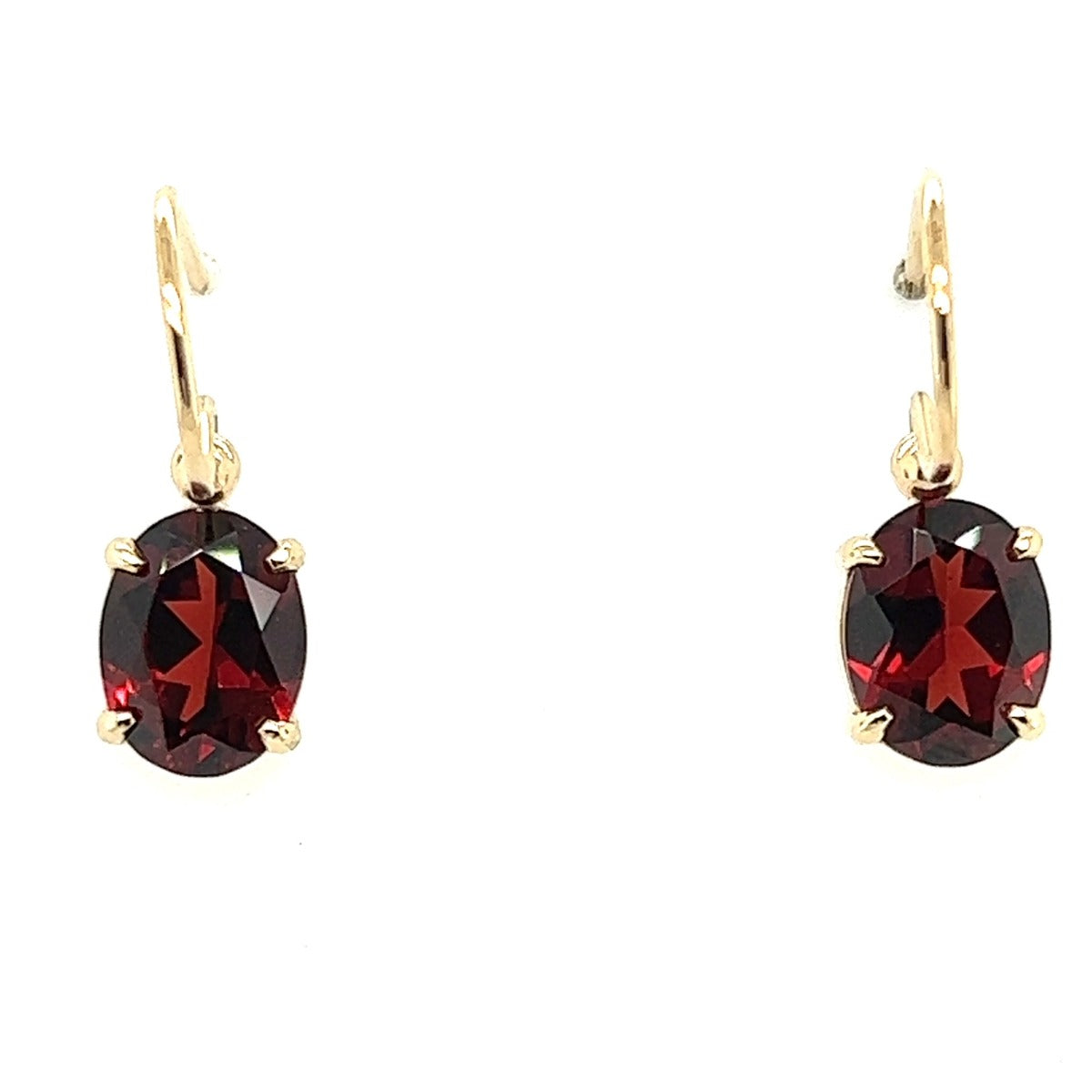 9ct Yellow Gold Garnet Earring (garear2)