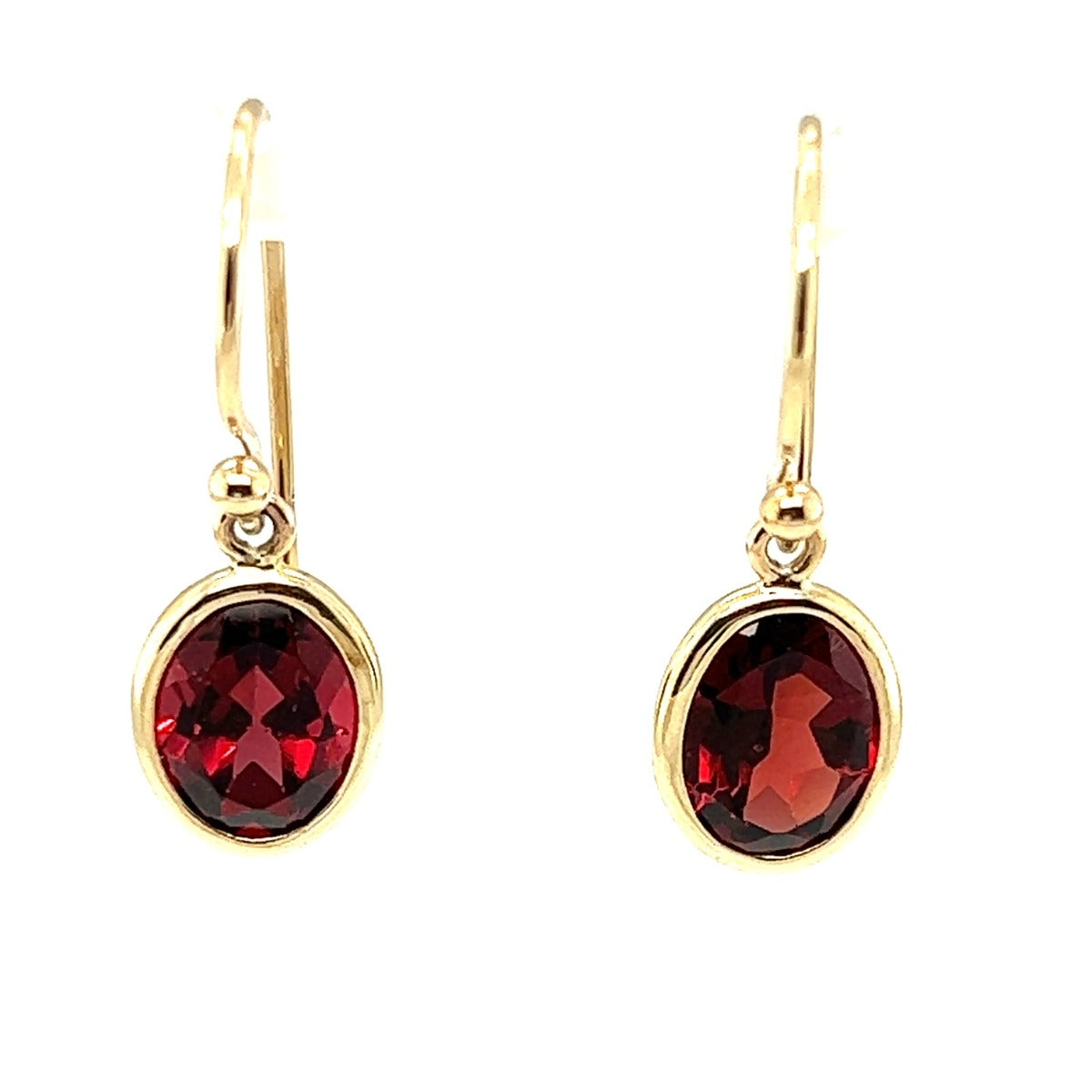 9ct Yellow Gold Garnet Earring (garear1)