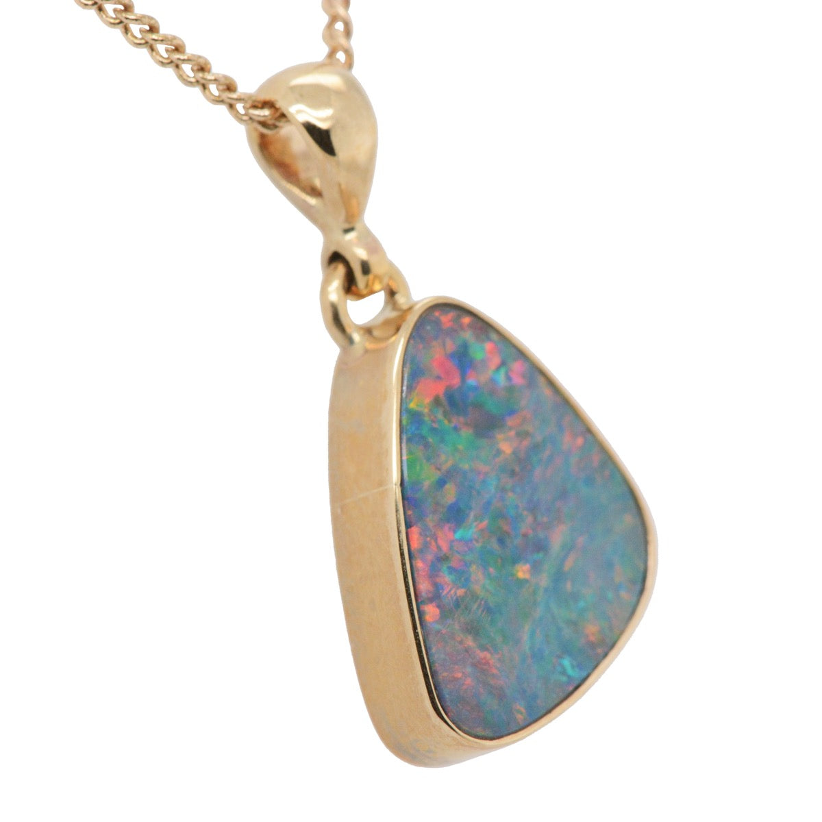 9ct Yellow Gold Doublet Opal Pendant (gdb4)