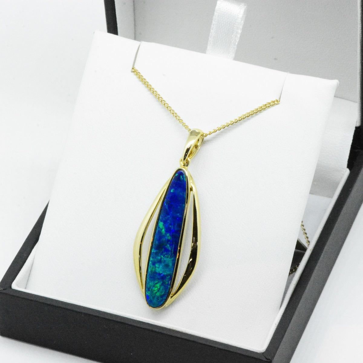 14K Gold Doublet Opal Pendant (gdp7186)