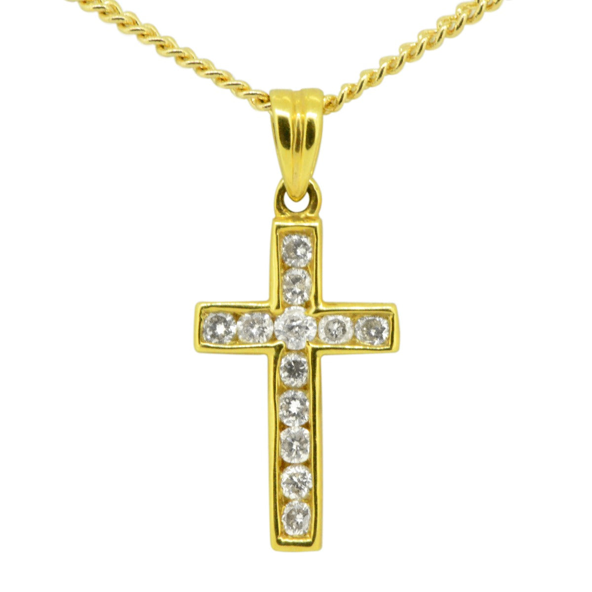 18ct Yellow Gold Diamond Encrusted Cross