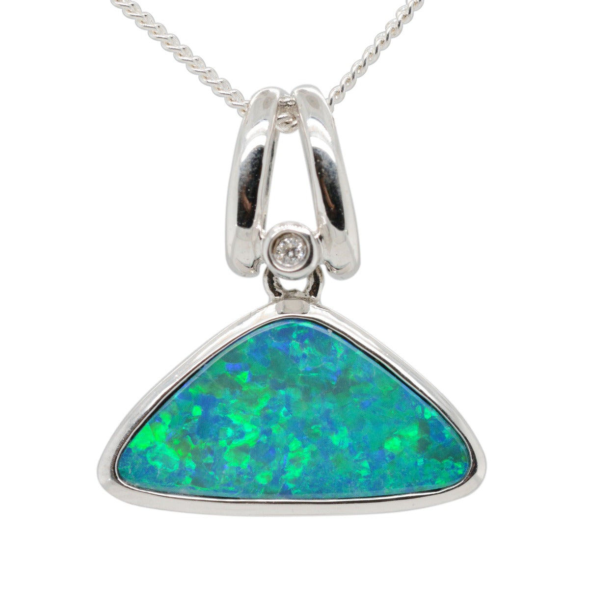 White Gold Doublet Opal Pendant (gdp9627)