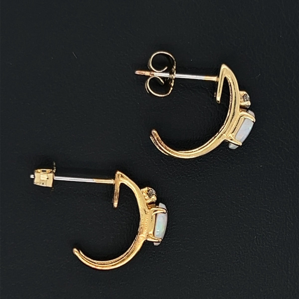 Gold Plated Solid Opal Earrings (gpse83)