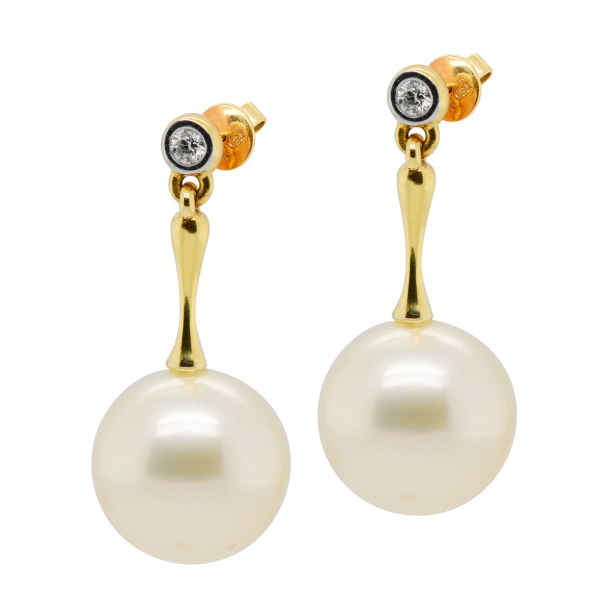 18 Yellow Gold South Sea Pearl Earrings