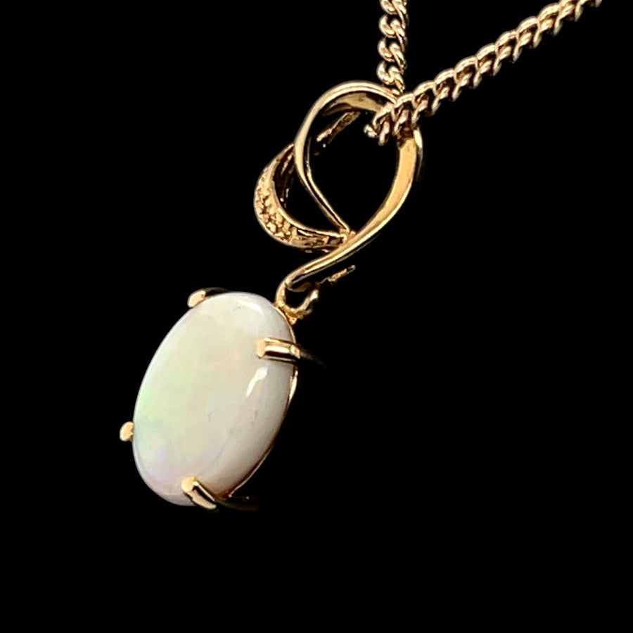 Gold Plated Sterling Silver Solid Opal Pendant (gpsp340)