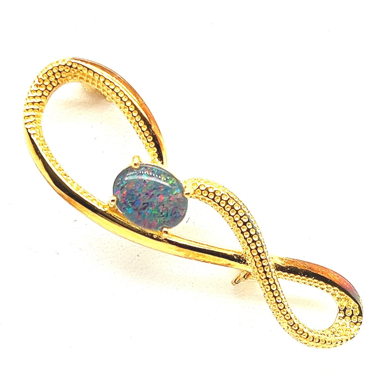 Gold Plated Triplet Opal Brooch (gptbr106)