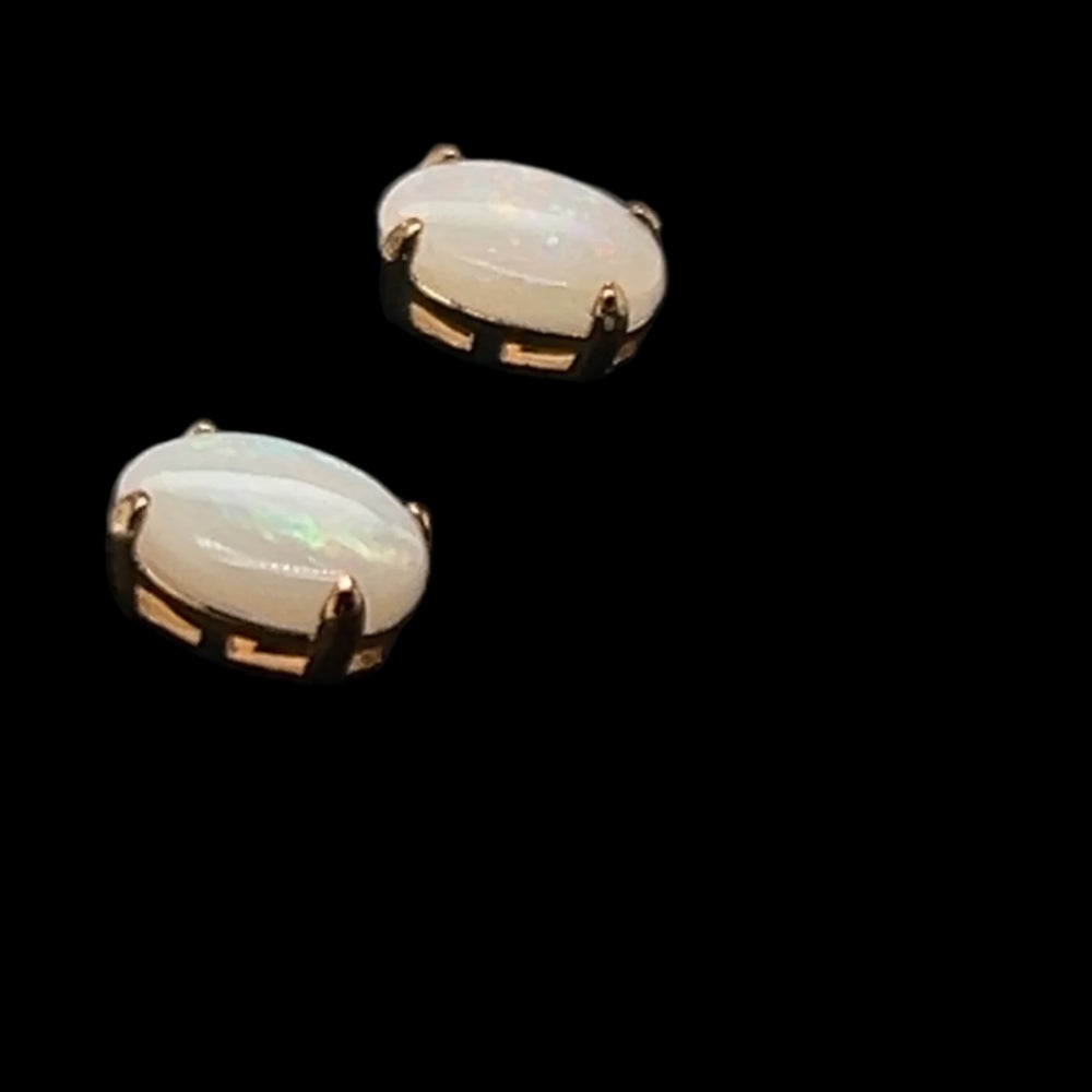 Gold Plated Sterling Silver Solid Opal Earrings (gpse5)