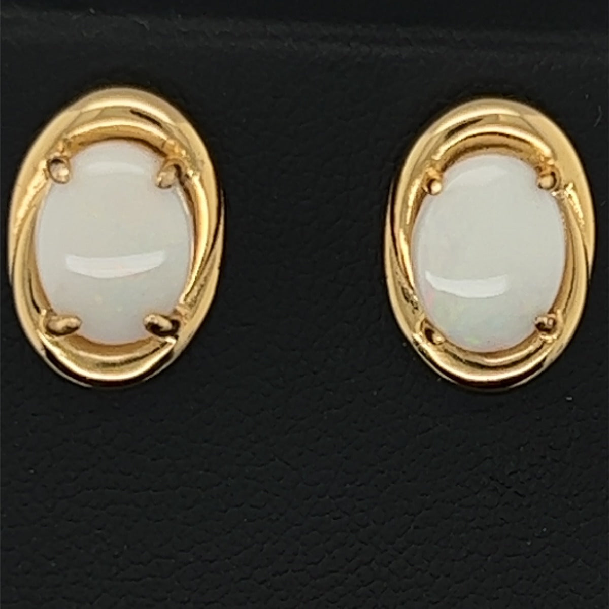 Gold Plated Solid Opal Earrings (gpse36)