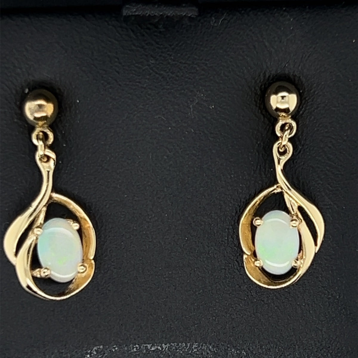 Gold Plated Claw Set Opal Earrings (gpse1002)