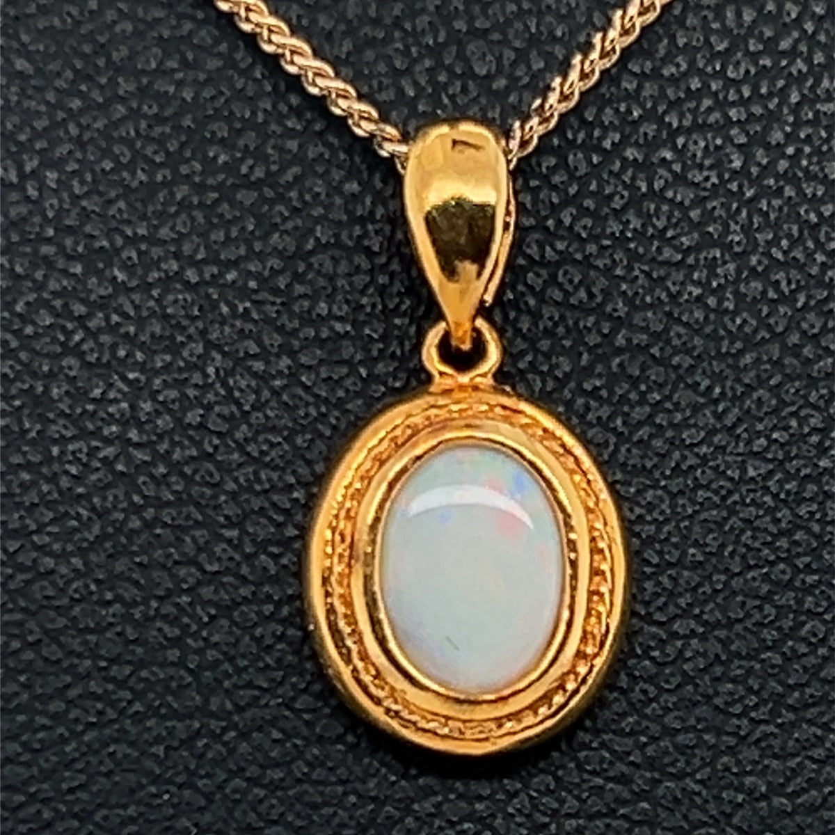 Gold Plated Sterling Silver Solid Opal Pendant (gpsp105)