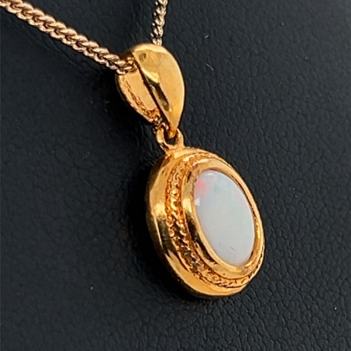 Gold Plated Sterling Silver Solid Opal Pendant (gpsp105)