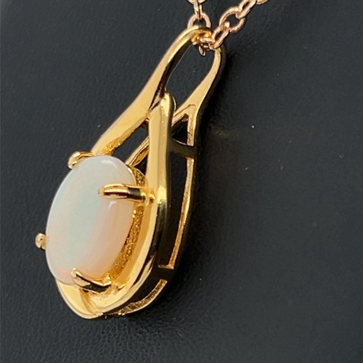 Gold Plated Sterling Silver Solid Opal Pendant (gpsp2a)