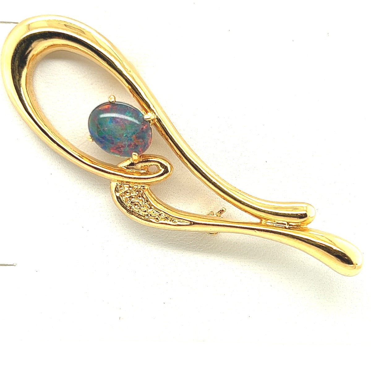 Triplet Opal Gold Plated Claw Set Brooch (gptbro1080)