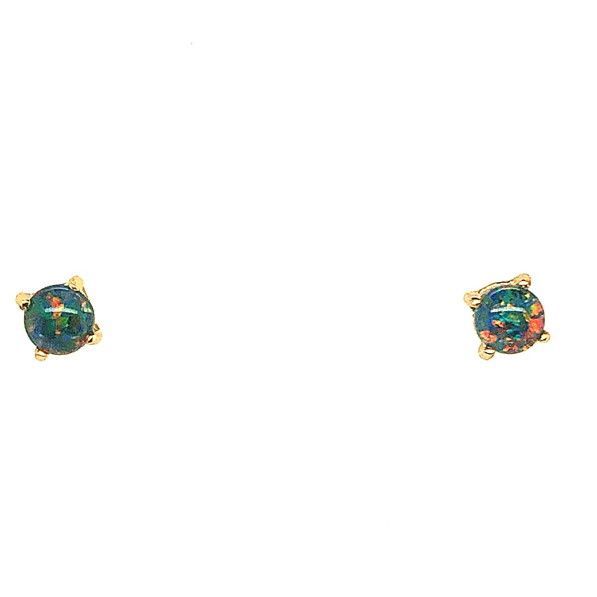 Gold Plated Claw Set Opal Earrings 4mm (gpte116)