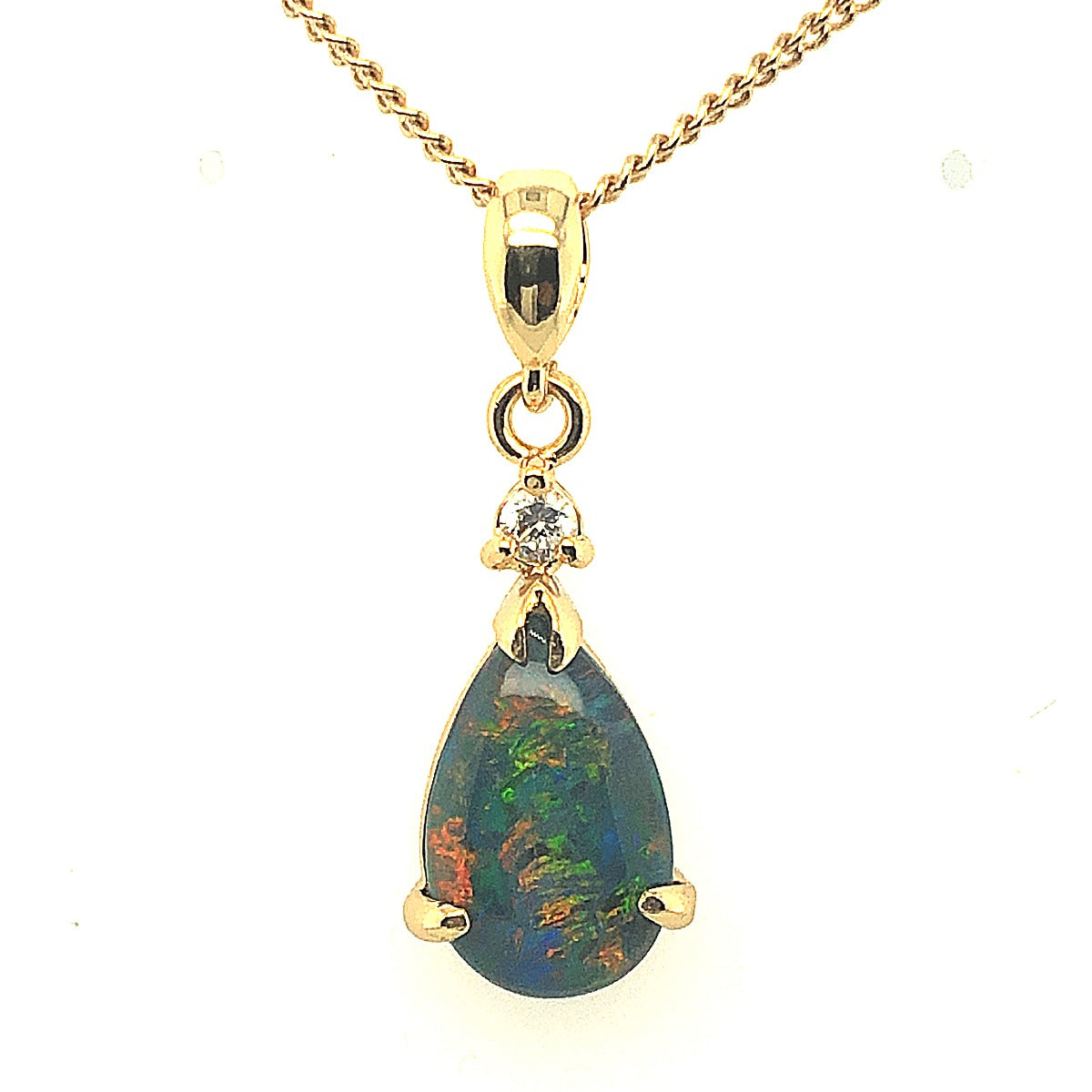 Gold Plated Triplet Opal Pendant (13x9)