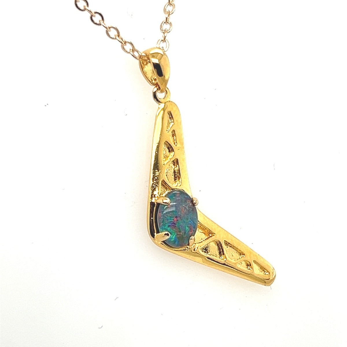 Gold Plated Triplet Opal Pendant (gptp2011)