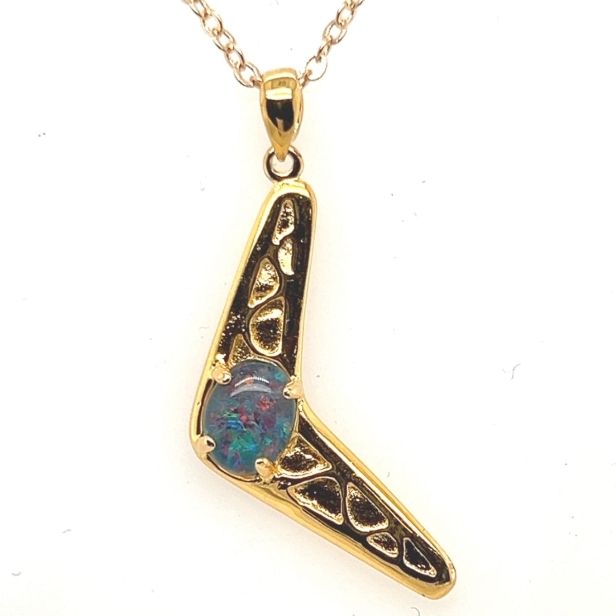 Gold Plated Triplet Opal Pendant (gptp2011)